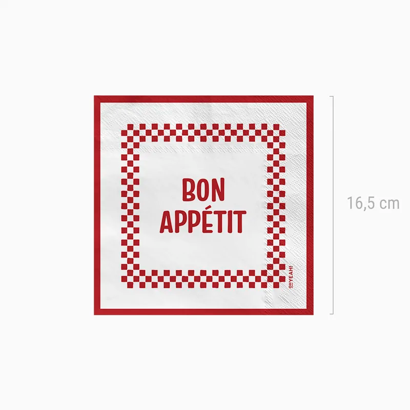 Servilleta Papel Doble Capa 33 x 33 cm 'Bon Appétit'