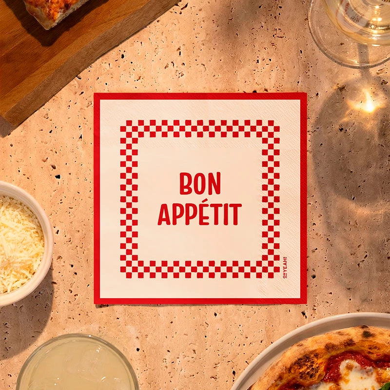 Serviette en papier double épaisseur 33 x 33 cm 'Bon Appétit'