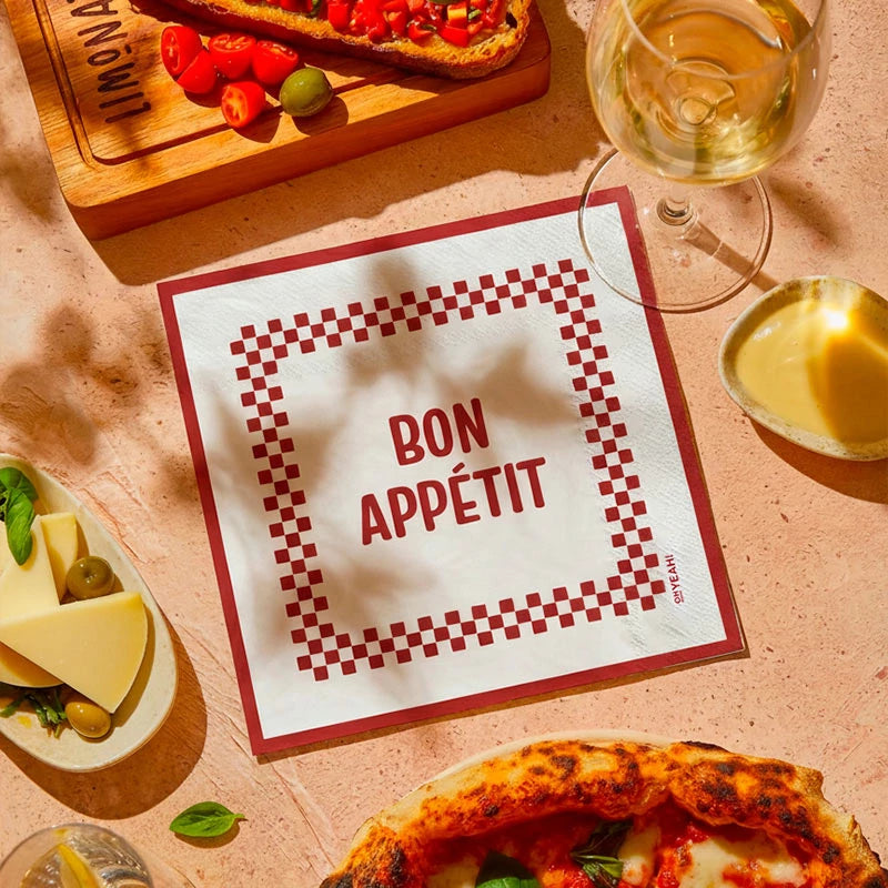 Serviette en papier double épaisseur 33 x 33 cm 'Bon Appétit'