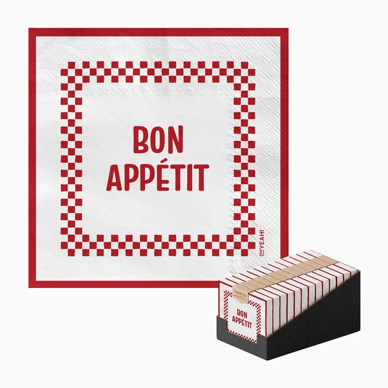 Serviette en papier double épaisseur 33 x 33 cm 'Bon Appétit'
