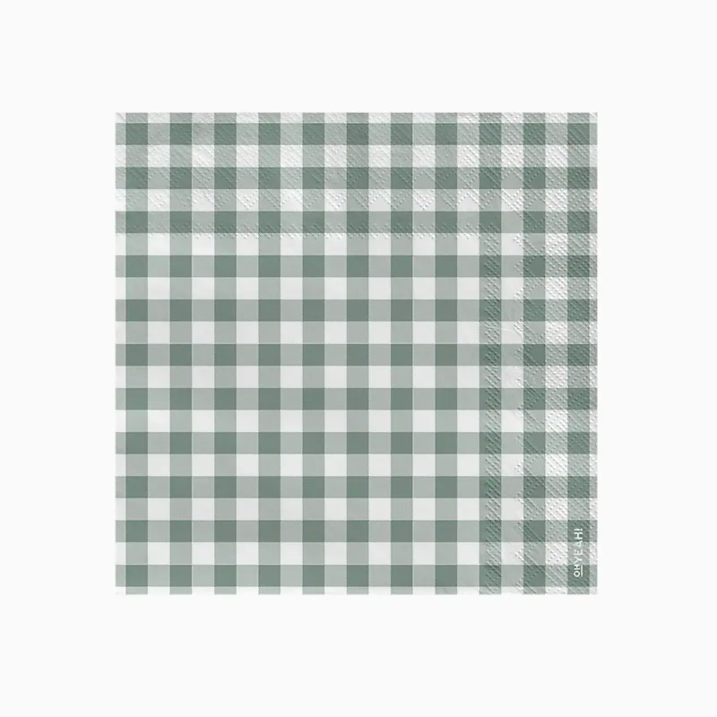 Servilleta Papel Doble Capa 33 x 33 cm Vichy Verde Menta