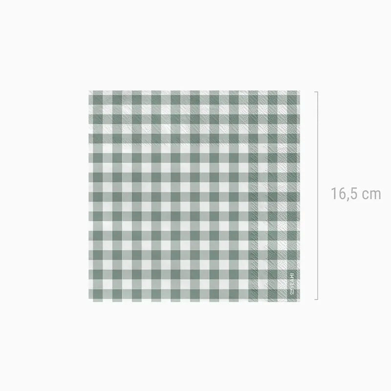 Servilleta Papel Doble Capa 33 x 33 cm Vichy Verde Menta