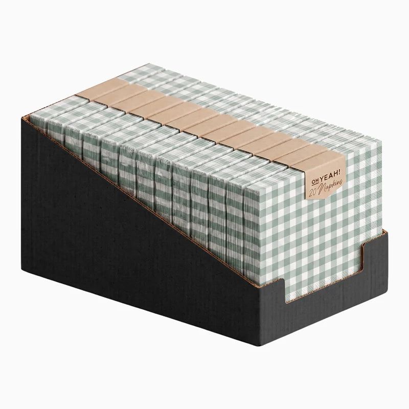 Doppellagige Papierserviette 33 x 33 cm Vichy Mintgrün