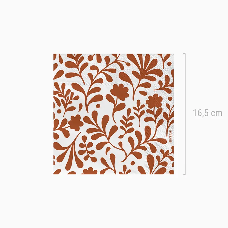 Servilleta Papel Doble Capa 33 x 33 cm Flor Marrón