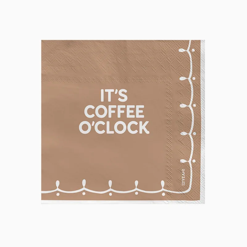 Servilleta Papel Doble Capa 33 x 33 cm 'It's Coffe O'Clock'