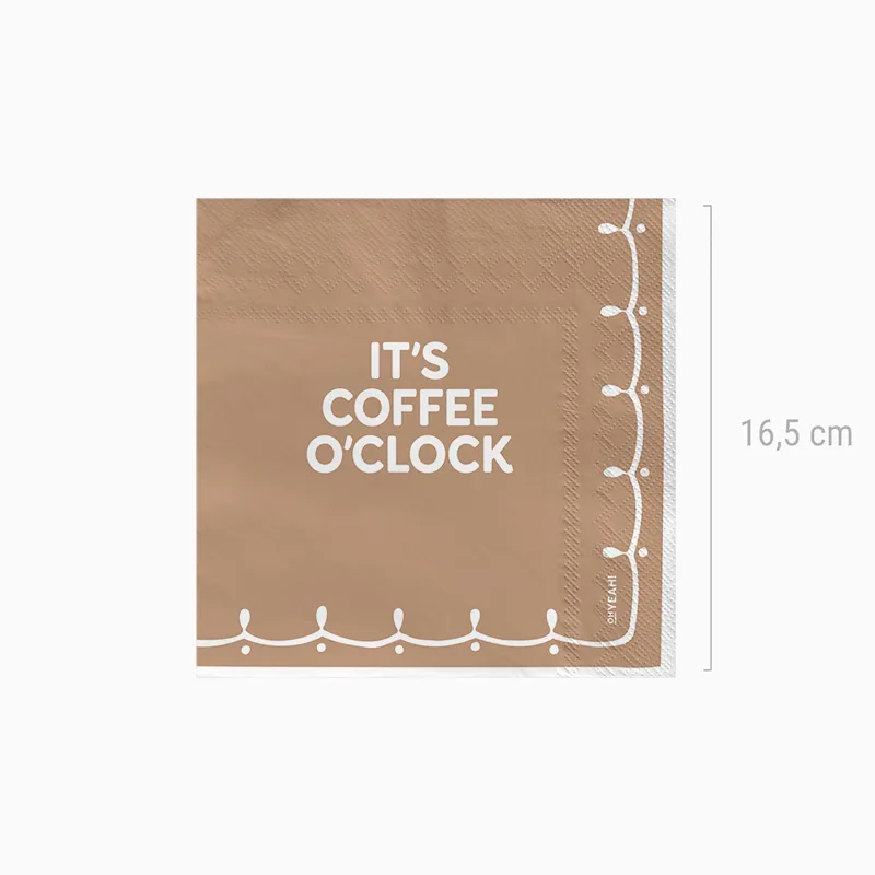 Servilleta Papel Doble Capa 33 x 33 cm 'It's Coffe O'Clock'
