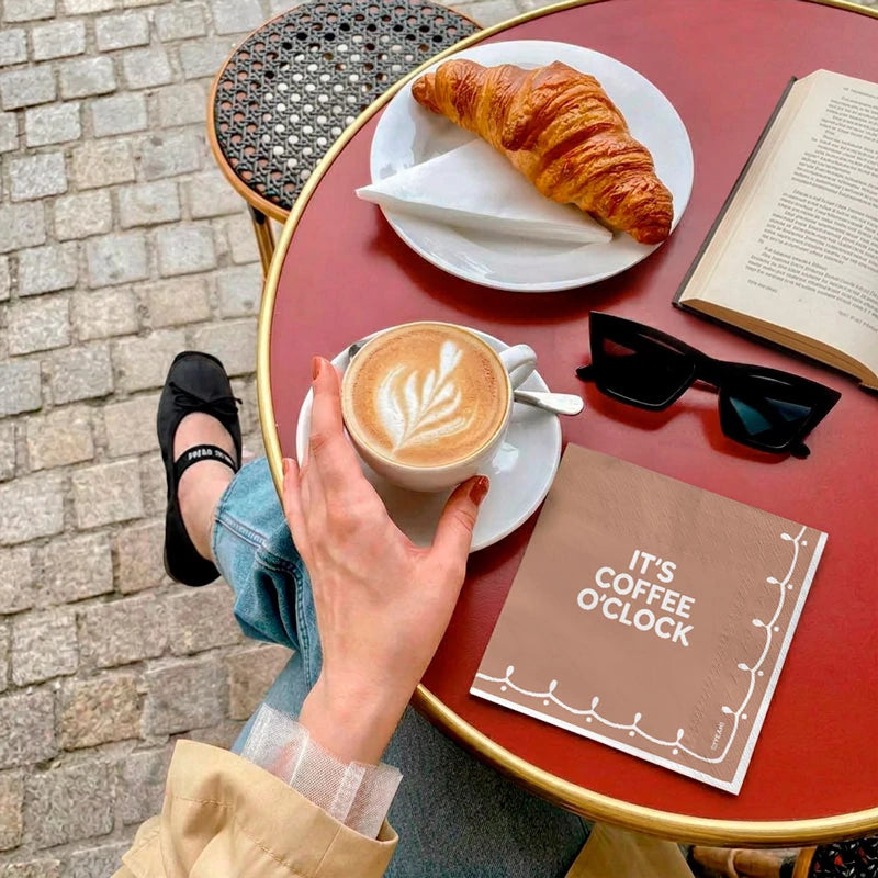 Inspiracion con Tovagliolo di carta doppio strato 33 x 33 cm 'It's Coffe O'Clock'