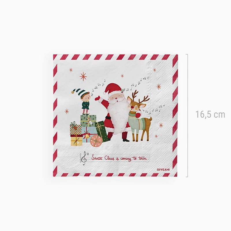 Servilleta Papel Doble Capa Navidad 33 x 33 cm ¡Llega Papá Noel!
