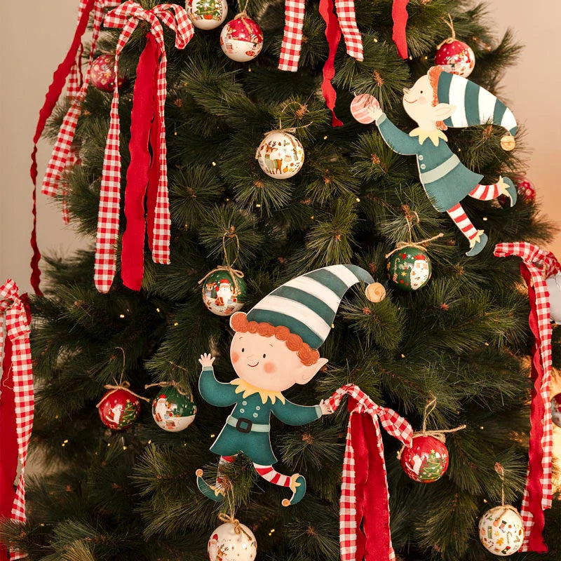 Set of 6 Christmas Balls 8 cm Santa Claus is coming!