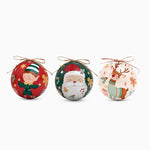 Set of 3 Christmas Balls 8 cm Santa Claus is coming!
