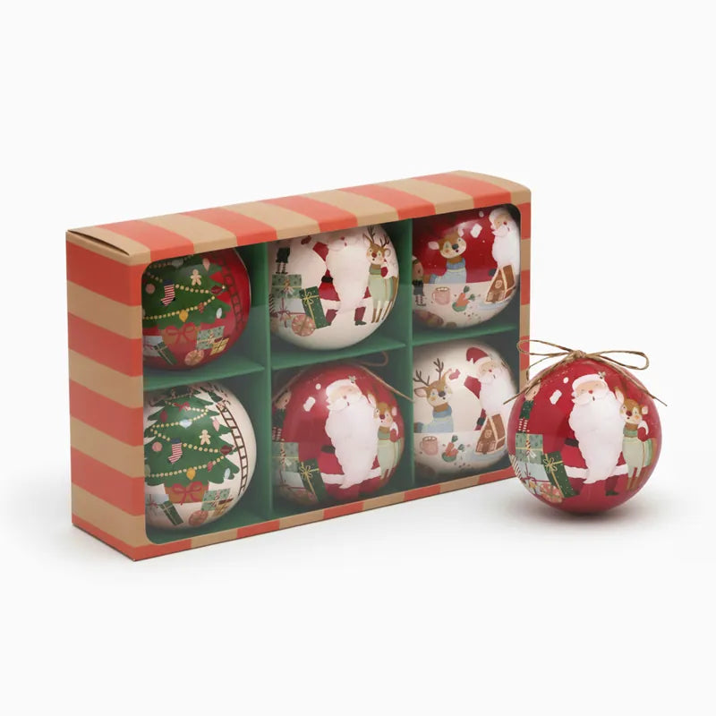 Inspiracion con Set of 6 Christmas Balls 8 cm Santa Claus is coming!