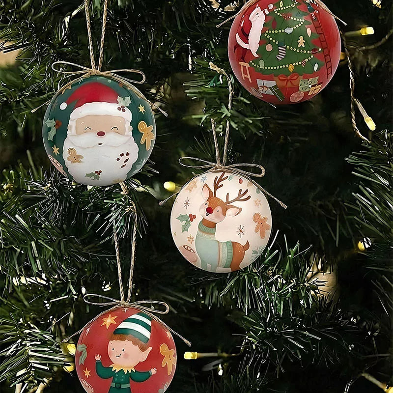 3er-Set Weihnachtskugeln 8 cm Der Weihnachtsmann kommt!