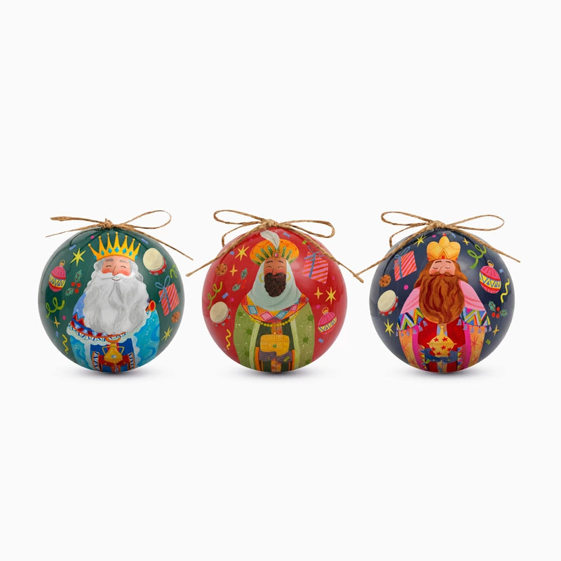 Set 3 Bolas de Navidad 8 cm Noche de Reyes Magos