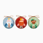Conjunto de 3 bolas de Natal 8 cm Petit Three Reis Magos