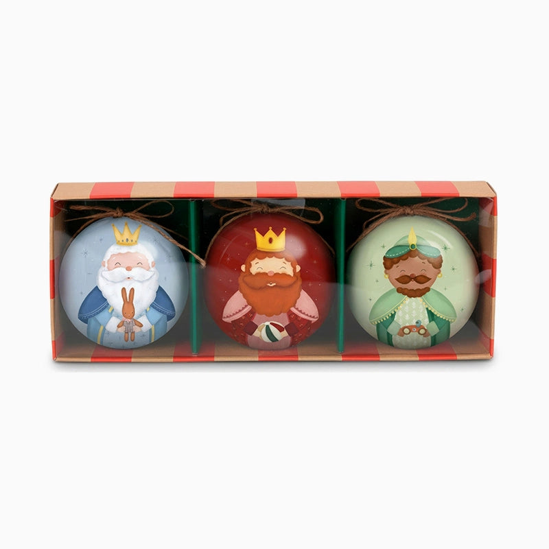 Set 3 Bolas de Navidad 8 cm Petit Reyes Magos