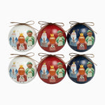 Conjunto de 6 bolas de Natal 8 cm Petit Three Reis Magos