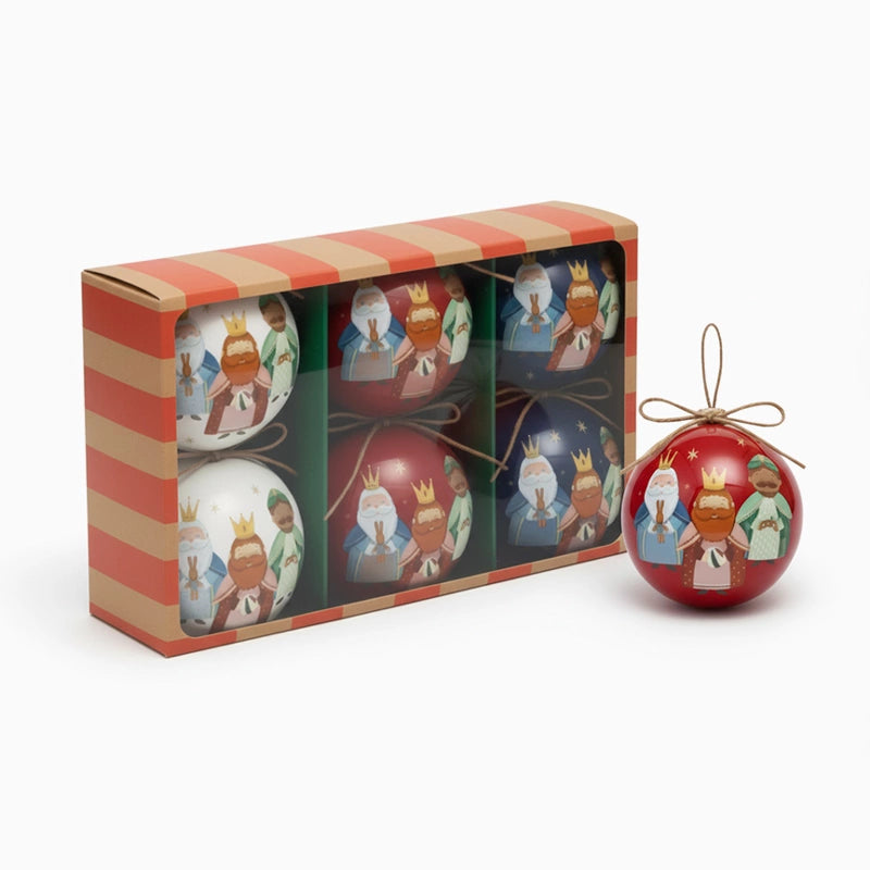 Set 6 Bolas de Navidad 8 cm Petit Reyes Magos