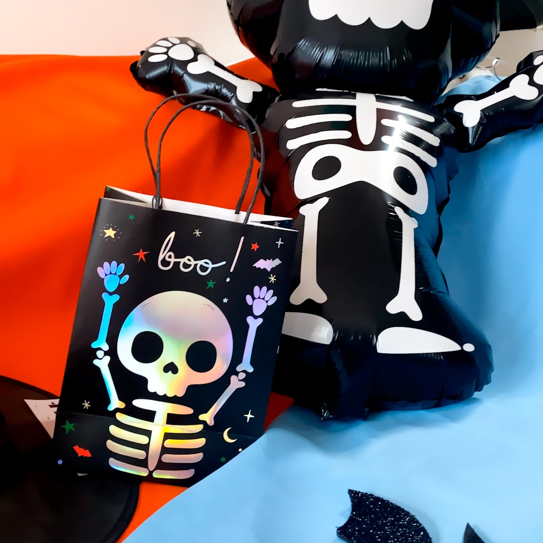 Kleine Geschenktüte Halloween -Skelett