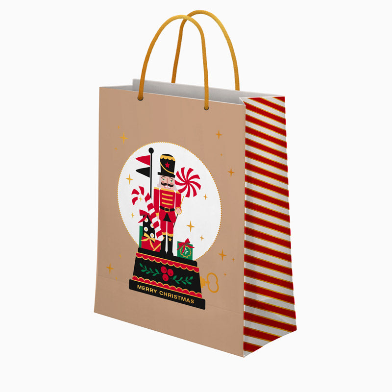 Grand sac cadeau de Noël en carton 30 x 10 x 42 cm Casse-Noisette