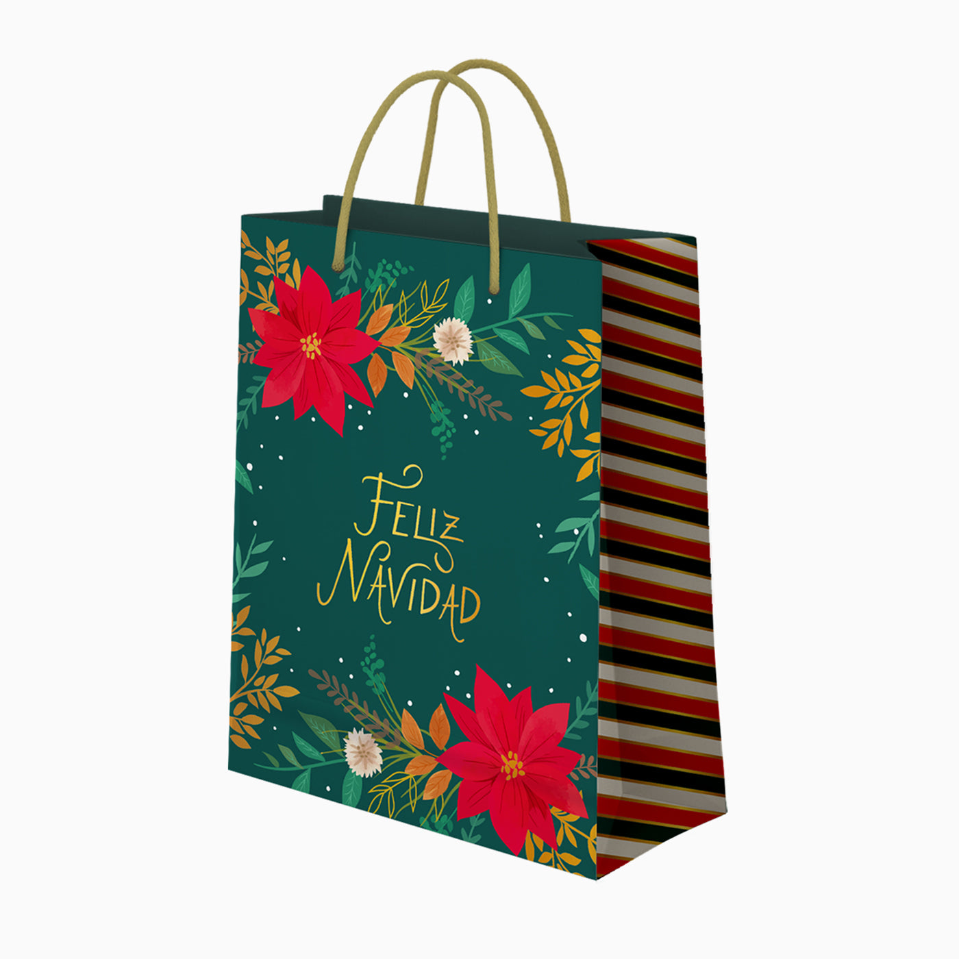 Grand sac cadeau de Noël en carton 30 x 10 x 42 cm Traditionnel