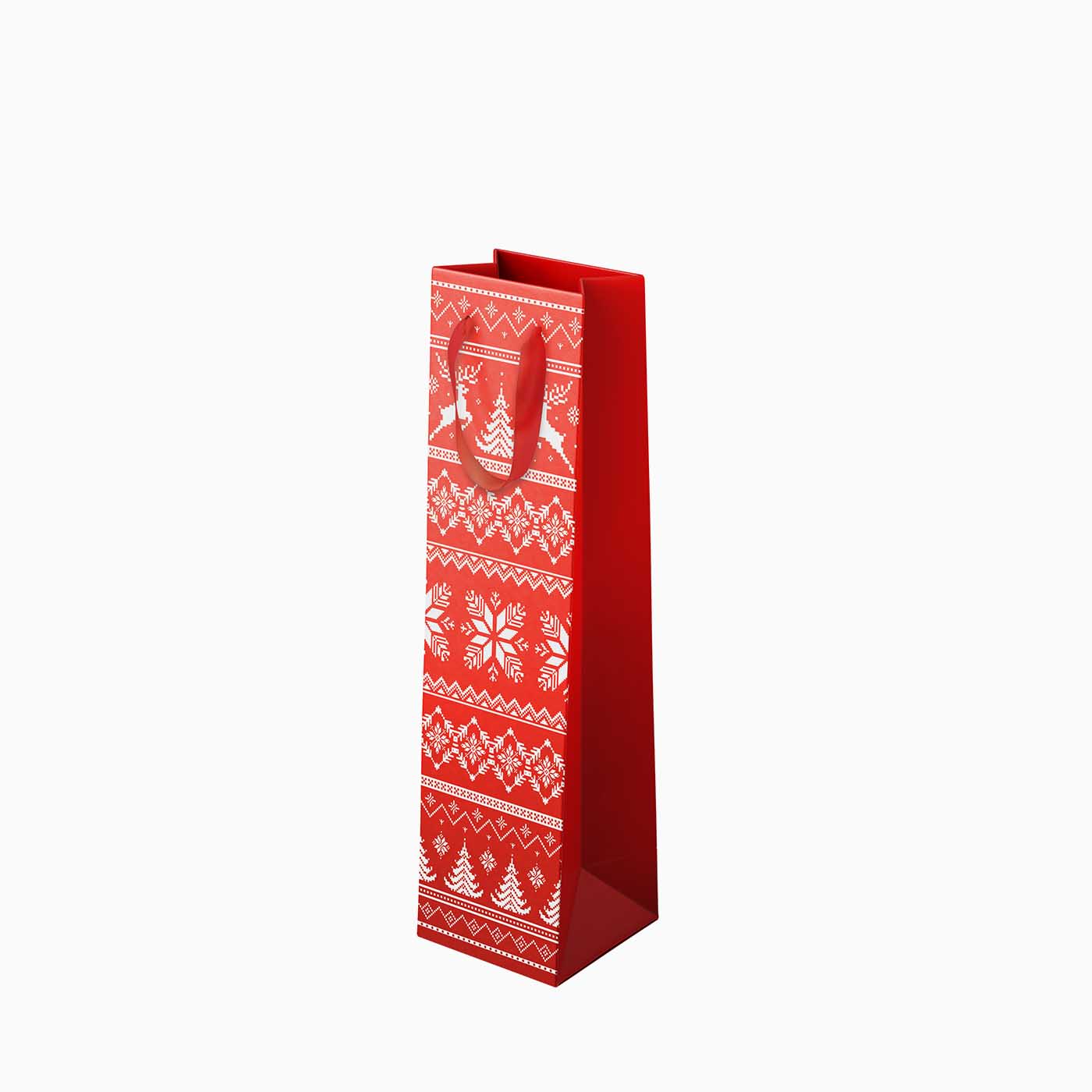 Bolsa Regalo Navidad Botella Bordado Rojo