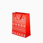 Christmas Bag Medium Embroidery Red