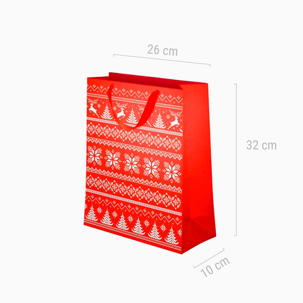 Bolsa de Natal bordada média vermelha