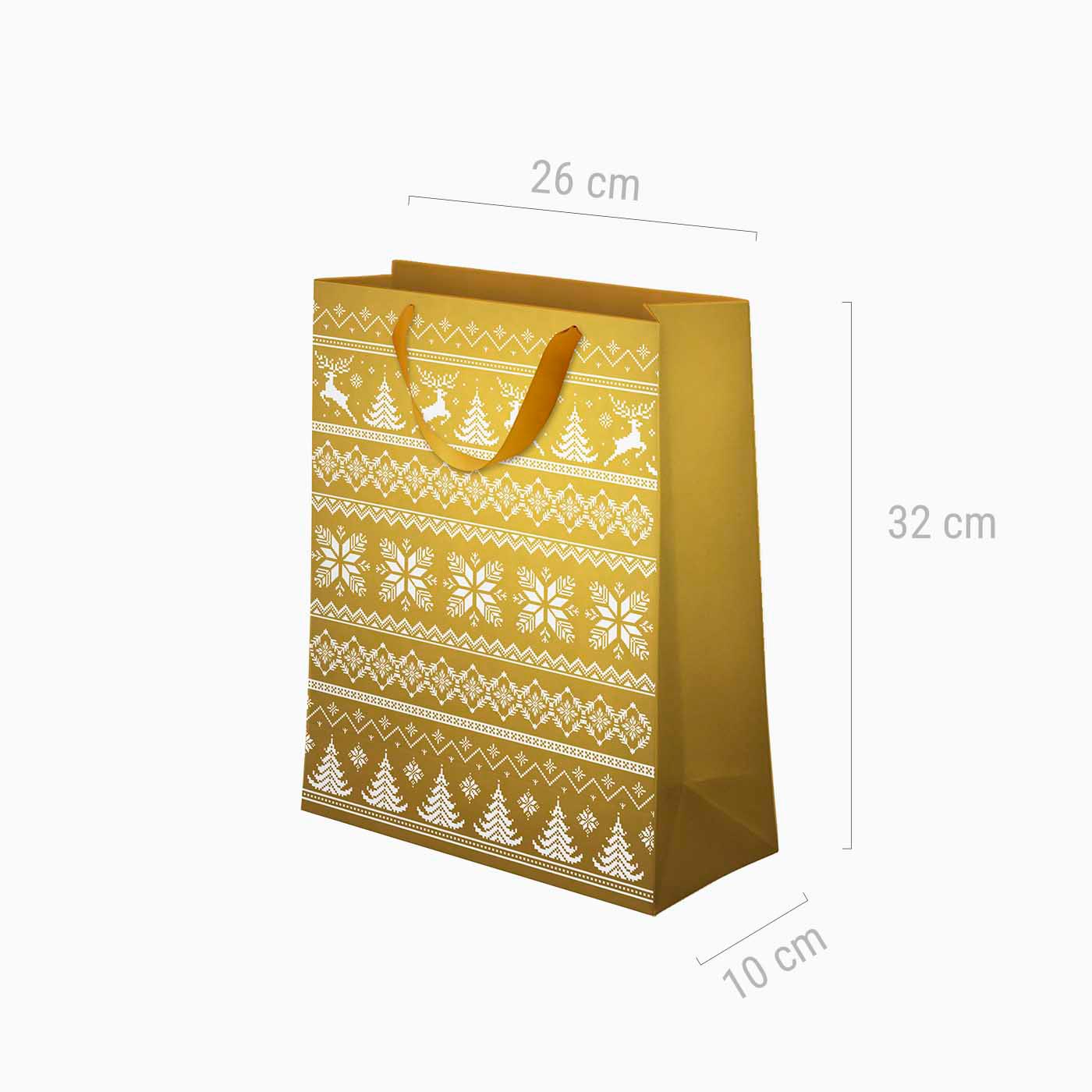 Gold medium -embroidered christmas bag