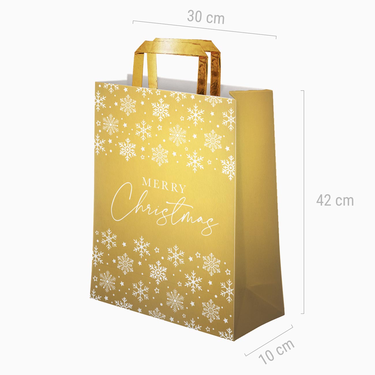 Grande bolsa de presente de Natal Gold Snowflake