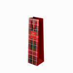 Christmas Cardboard Wine Bottle Gift Bag 10 x 8 x 35 cm Tartan