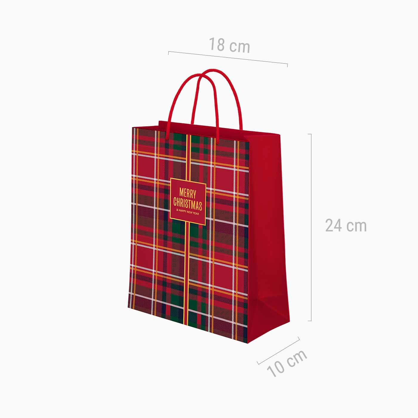 Small Christmas Gift Bag Tartan
