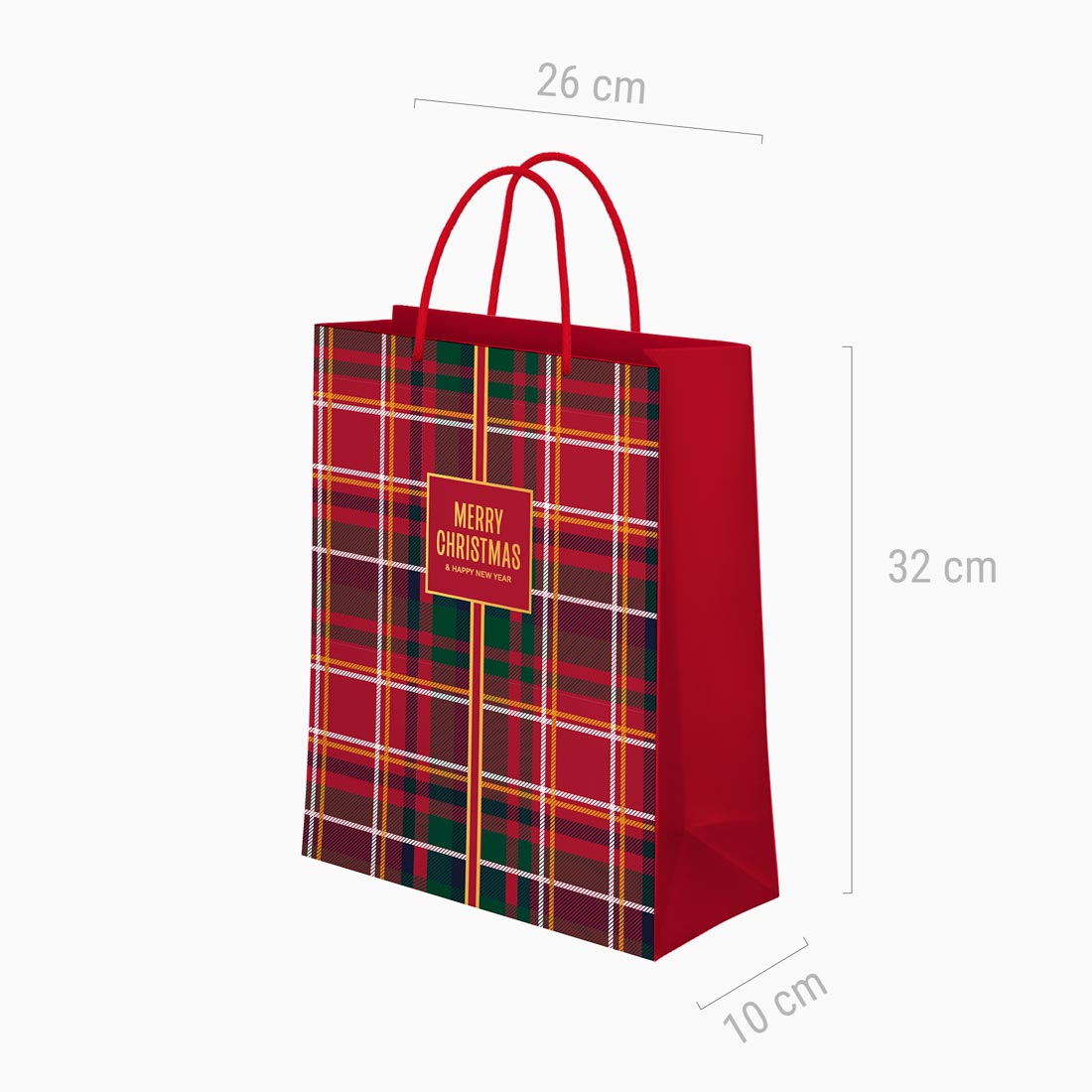 Median Christmas gift bag tartan