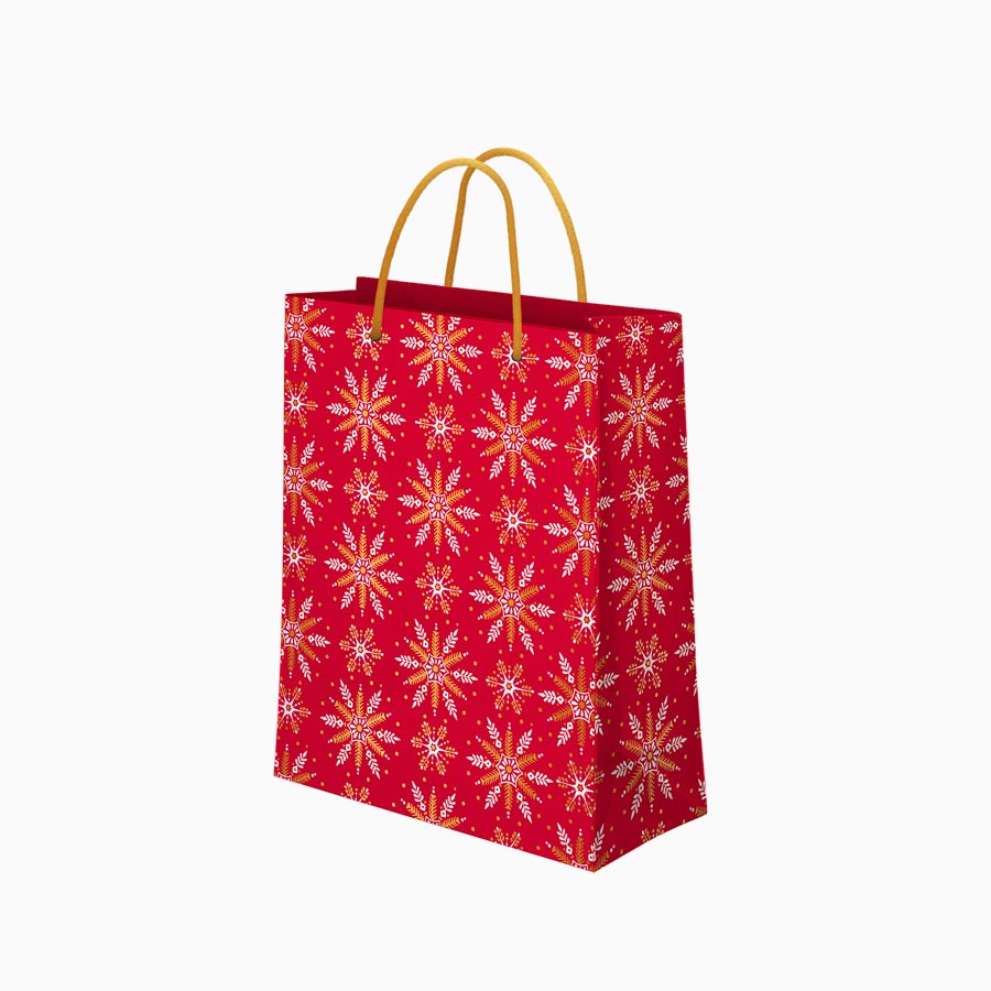 Christmas Bag medium red snowflake