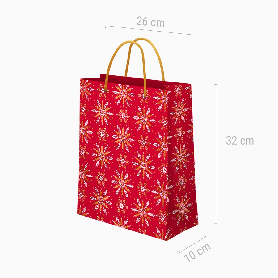Bolsa de Natal Médio Red Snowflake