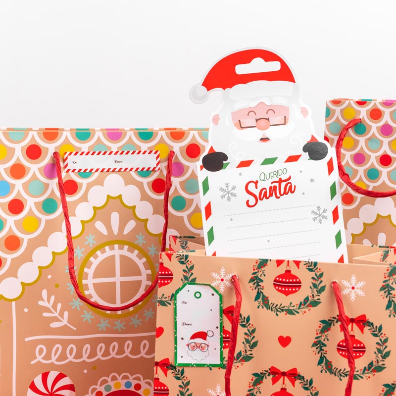 Bolsa Regalo Mediana Cartón Navidad 26 x 10 x 32 cm Corona Navideña