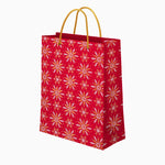 Grande borsa regalo natalizio rosso fiocchi di neve