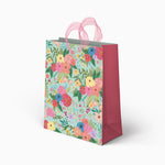 Bolsa Regalo Cartón Mediana Floral Verde Menta