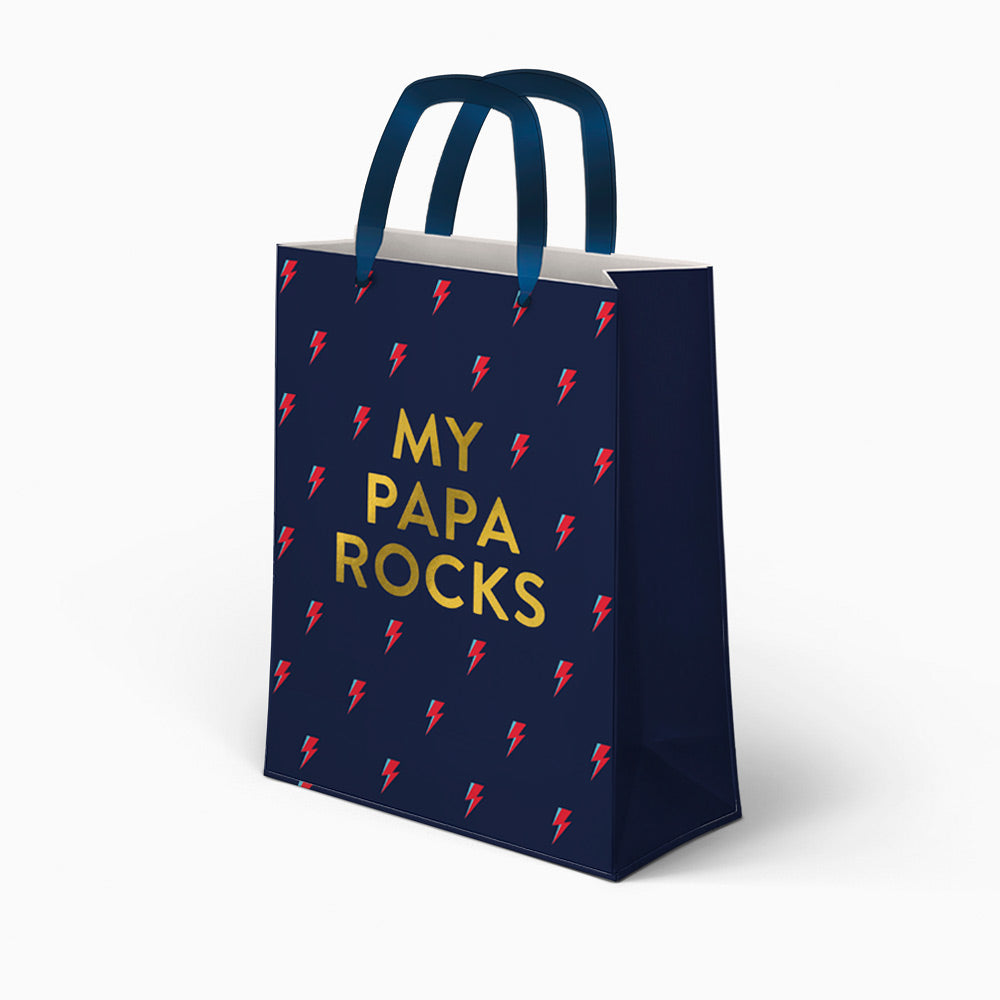 Bolsa mediana do dia dos pais "My Papa Rocks"
