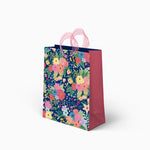 Small Navy Floral Gift Sac