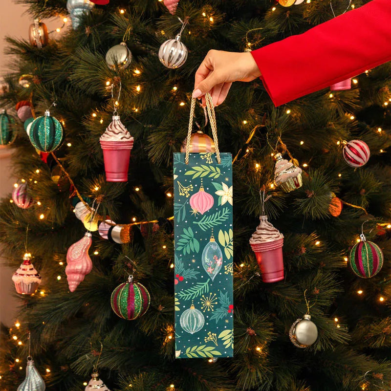 Bottle bag wine Christmas 8 x 10 x 35 cm christmas ornaments