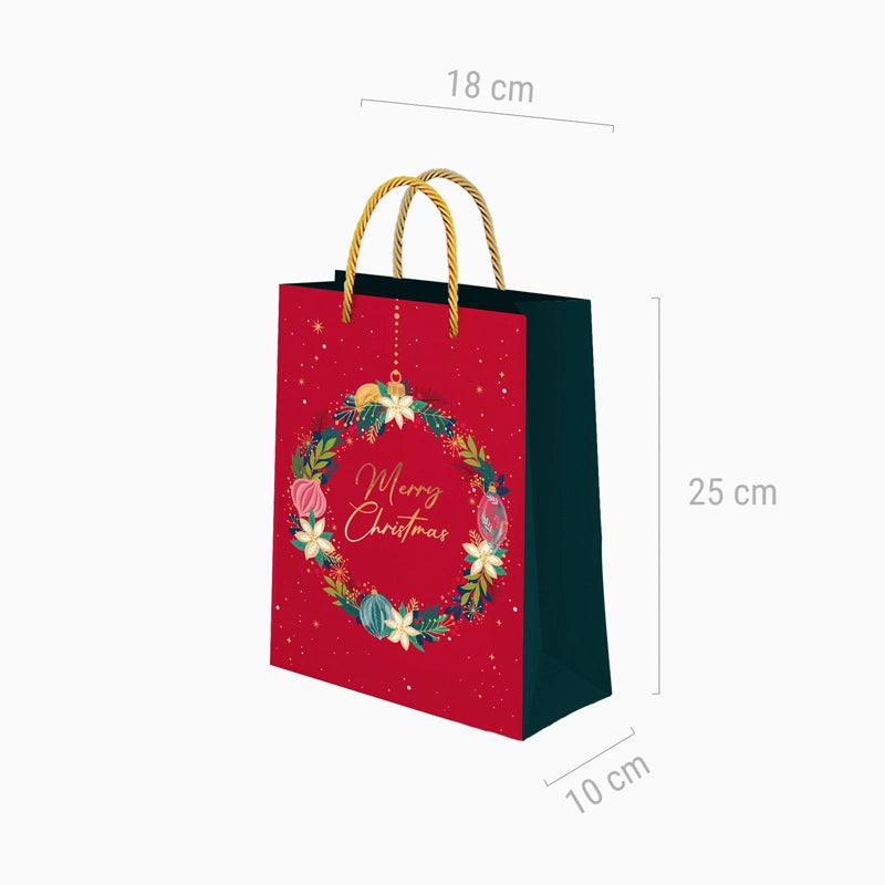 Bolsa de presente pequena natal 18 x 10 x 24 cm de natal ornamentos