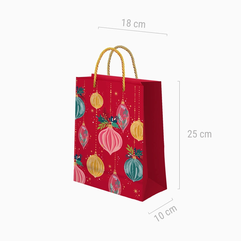 Bolsa de presente pequena natal 18 x 10 x 24 cm de natal ornamentos