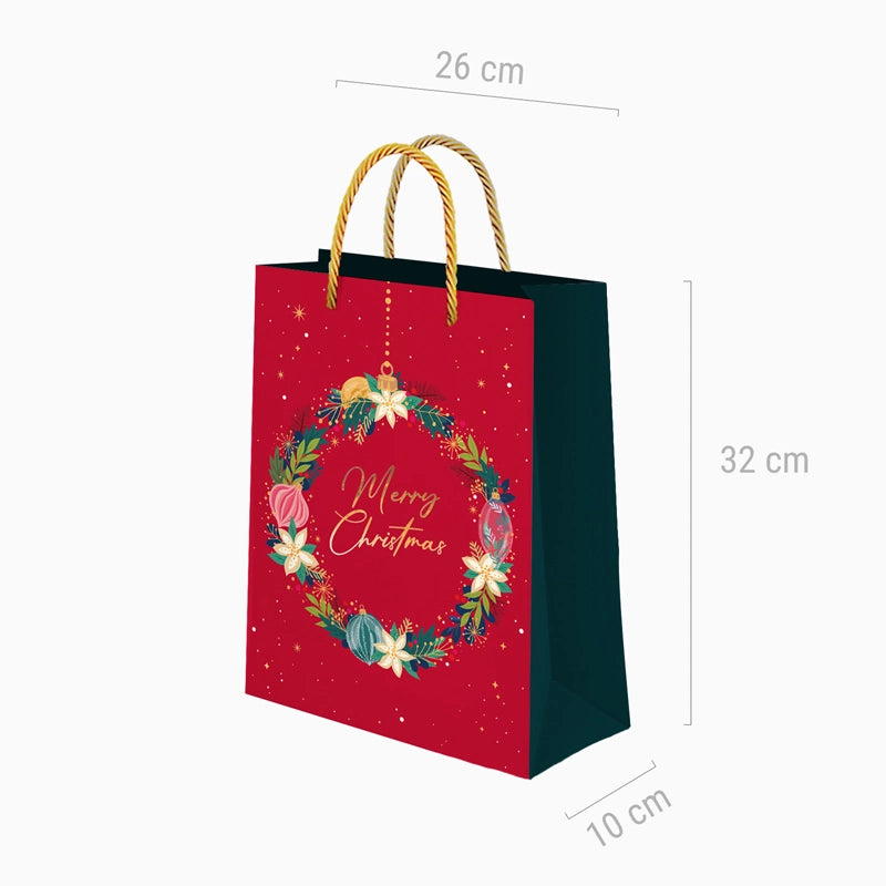 Bolsas de presente médias papelão de natal 26 x 10 x 32 cm de Natal