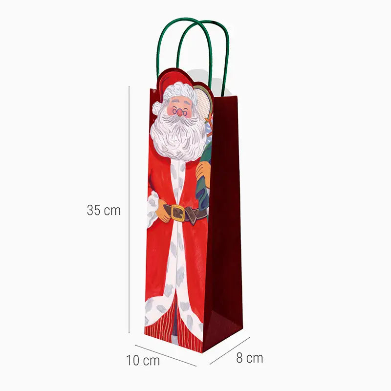 Boîtes bouteilles Vin de vin Noël 8 x 10 x 35 cm papa Noel et elfe