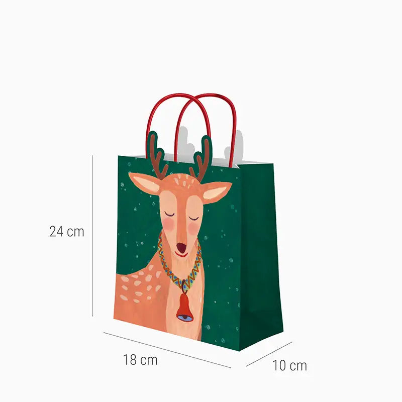 Bolsa Regalo Navidad Pequeña 18 x 10 x 24 cm Reno