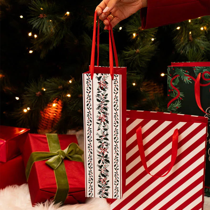 Bolsas Regalo Botella Vino Cartón Navidad 8 x 10 x 35 cm All I Want For Christmas