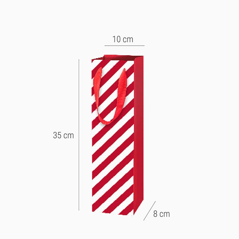 Bolsas Regalo Botella Vino Cartón Navidad 8 x 10 x 35 cm All I Want For Christmas