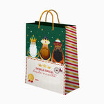 Bolsa Regalo Navidad Grande 30 x 10 x 42 cm Reyes Magos Carta Verde