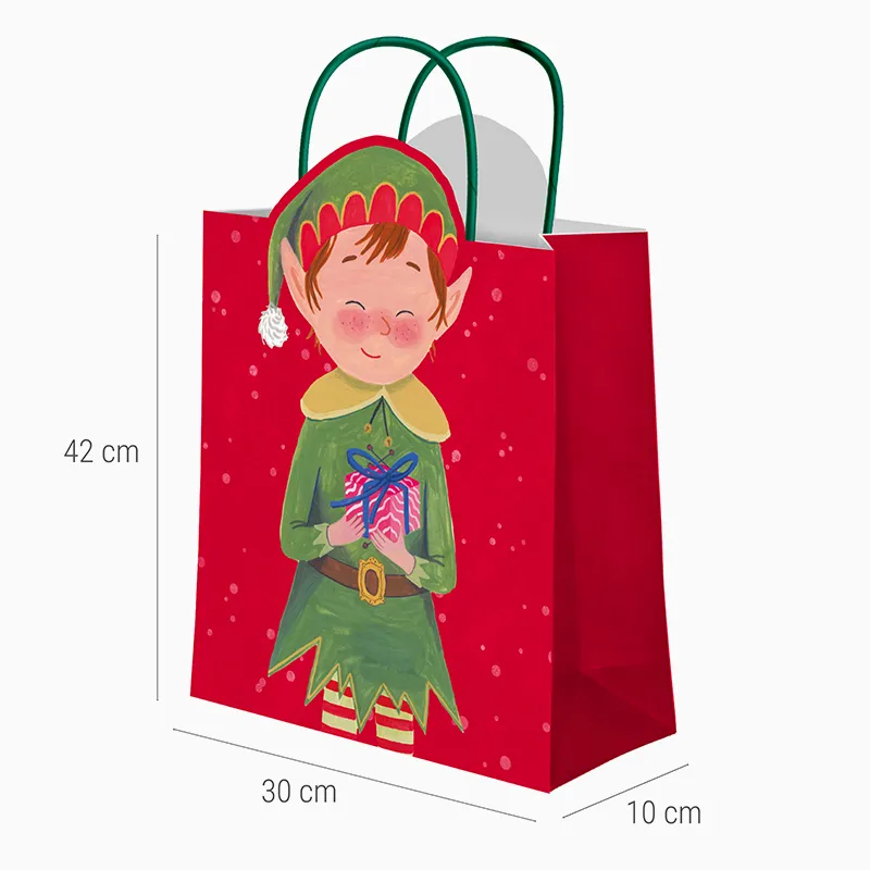 Grande borsa di Natale 30 x 10 x 42 cm Elfo