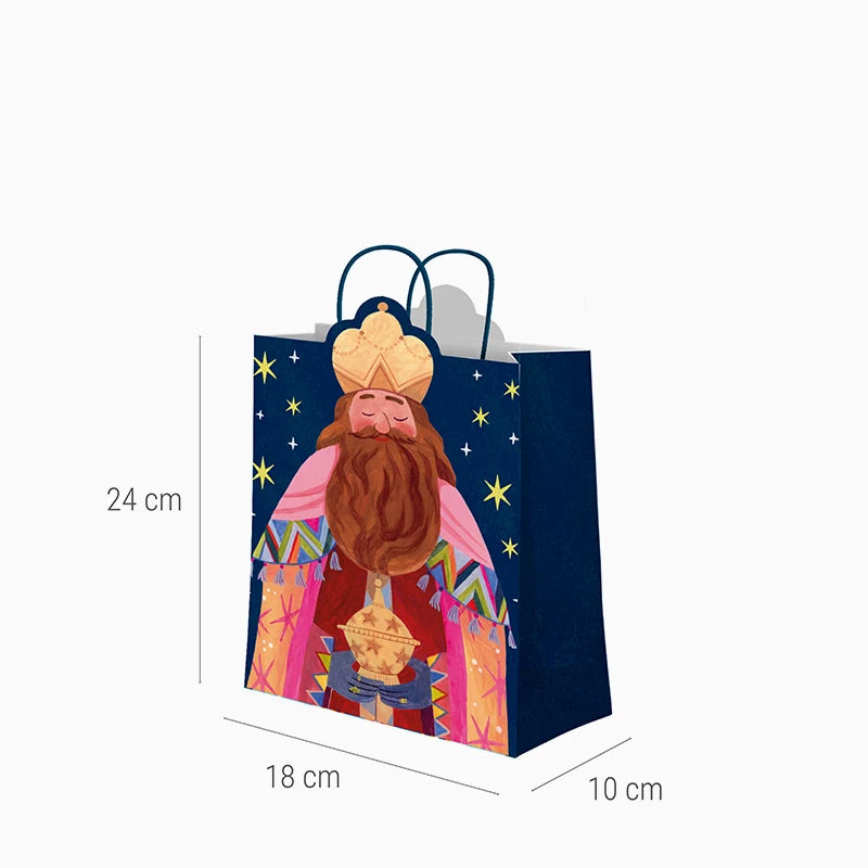 Bolsa Regalo Navidad Pequeña 18 x 10 x 24 cm Reyes Magos Gaspar